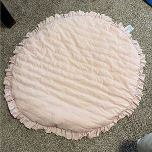 Pink Ruffled tummy time Cushioned mat